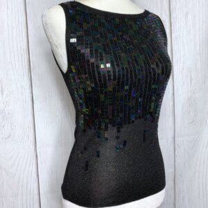 Voguer Sequin Black Blouse & Cardigan Set